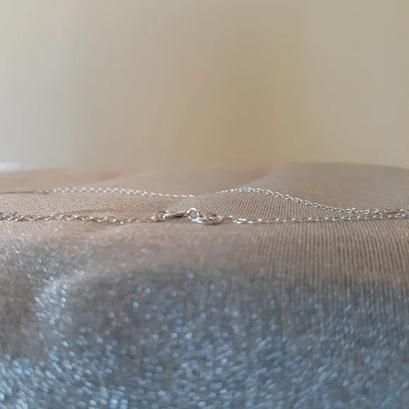 1/2 Price Marked Sterling Silver Genuine Garnet and White Topaz Pendant, Chain - Picture 10 of 12